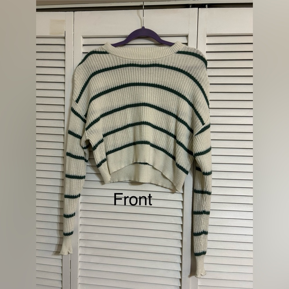 white striped aeropostale knit sweater